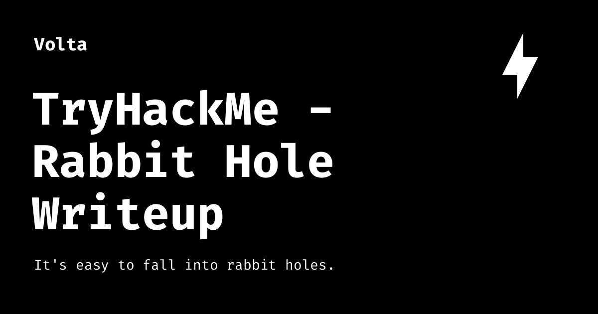 TryHackMe - Rabbit Hole Writeup