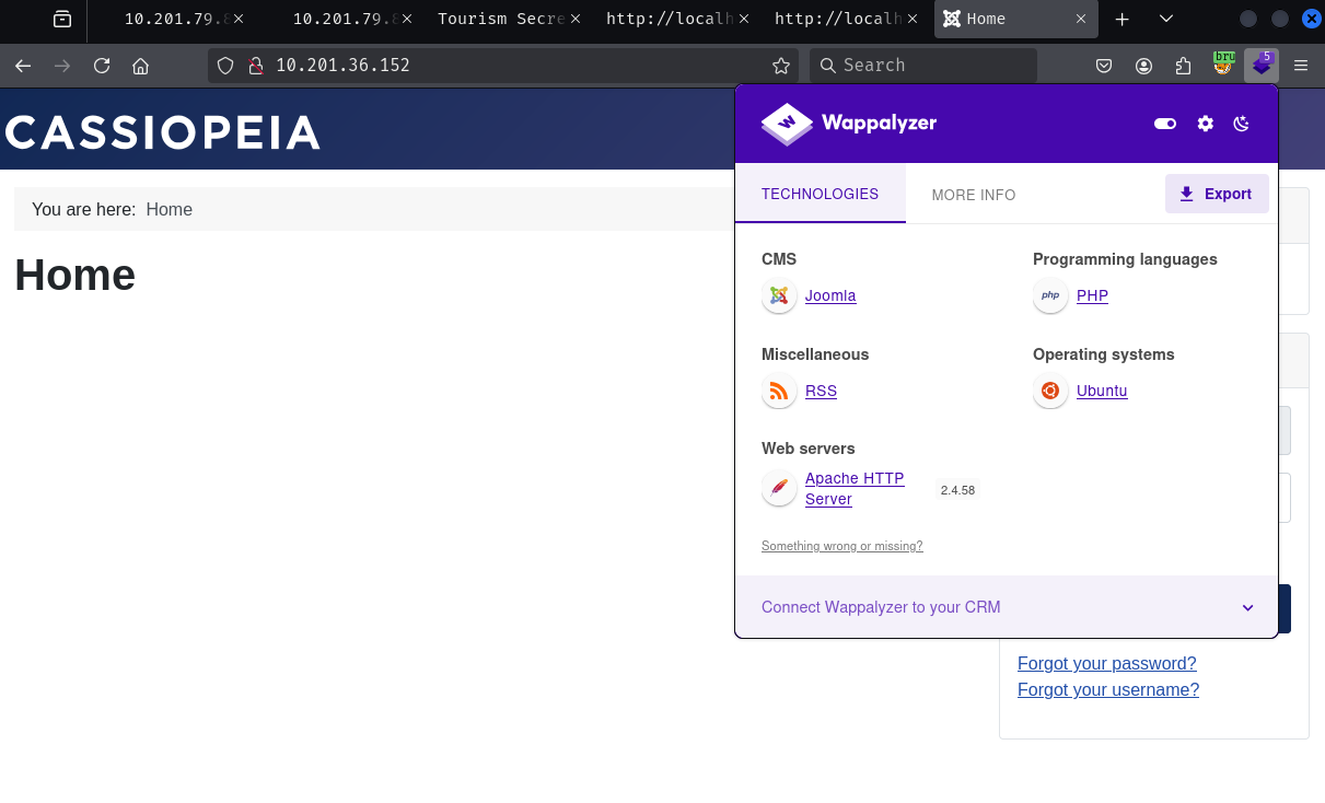 Wappalyzer Joomla